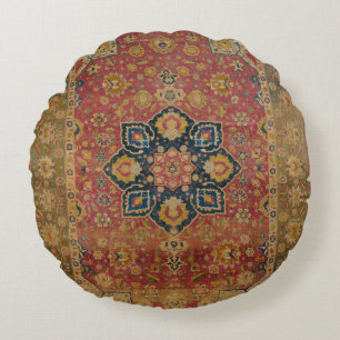 Roter Gold Kashan Teppich Perser Asiatisch Rundes Kissen