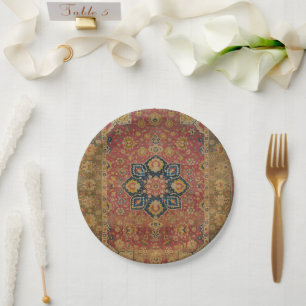 Roter Gold Kashan Teppich Persisch Asiatisch Pappteller