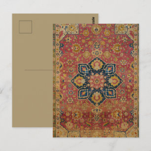 Roter Gold Kashan Teppich Persisch Asiatisch Postkarte