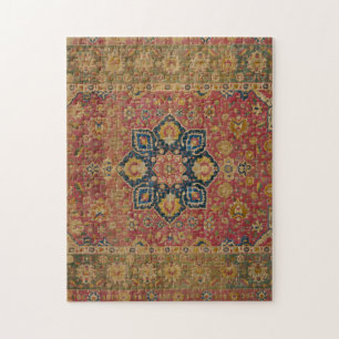 Roter Gold Kashan Teppich Persischer Asiatischer Puzzle