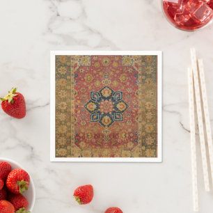 Roter Gold Kashan Teppich Persischer Asiatischer Serviette