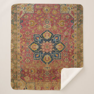 Roter Gold Kashan Teppich Persischer Asiatischer Sherpadecke