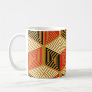 Roter Gold Vintage Würfel Muster Kaffeetasse