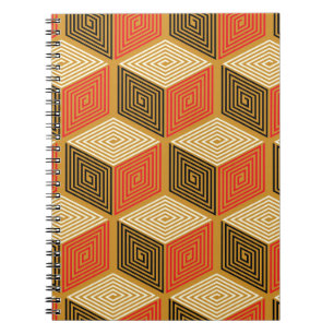 Roter Gold Vintage Würfel Muster Notizblock