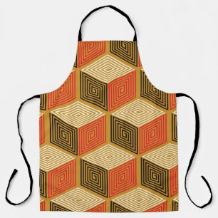 Roter Gold Vintage Würfel Muster Schürze