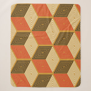 Roter Gold Vintage Würfel Muster Sherpadecke