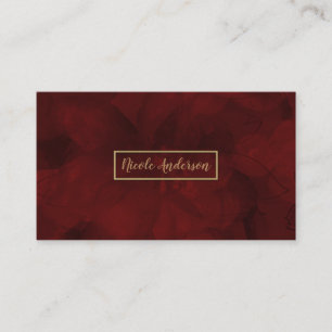 Roter Gold Wasserfarbe Blumen Glam Elegant Modern Visitenkarte