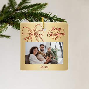 Roter Goldbug Foto handgezeichnet Weihnachten Keramikornament