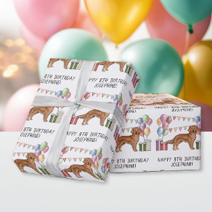 Roter Golden Retriever Hund Farbige Pastell-Geburt Geschenkpapier