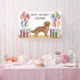 Roter Golden Retriever Hund Farbiger Pastell-Gebur Banner