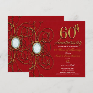 Roter & Goldener Diamant 60 60. Jubiläum Einladung