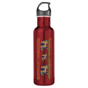 roter goldener Elefantdruck Waterbottle 24oz oder Edelstahlflasche