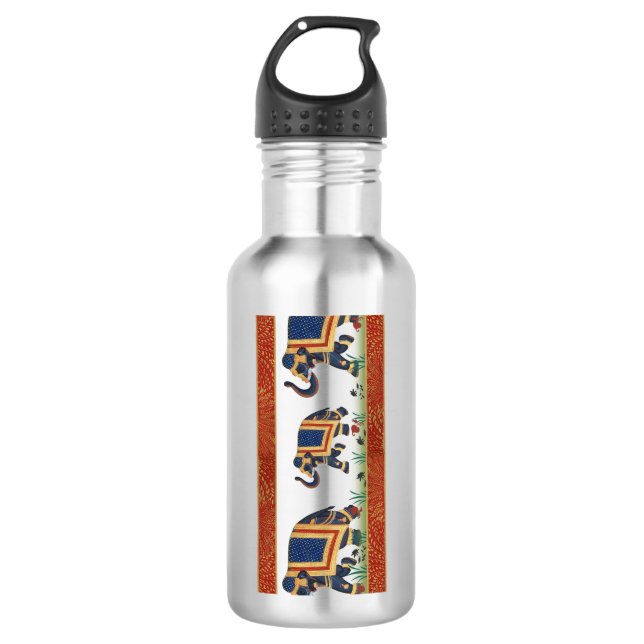 roter goldener Elefantdruck Waterbottle 24oz oder Edelstahlflasche (Vorderseite)