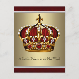 Roter Goldener Kronprinz Junge Baby Shower Einladung