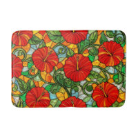 Roter Goldener Orangen Hibiskus Falsches Buntglas