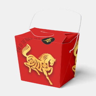 Roter Goldener Pferd Scherenschnitt Chinesisches N Geschenkschachtel