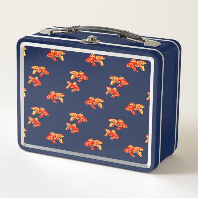 Roter Goldfisch Metall Lunch Box (Vorderseite)