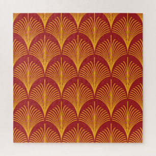 Roter Goldpfau: Art Deco. Puzzle