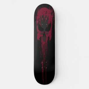 Roter Gothischer Schädel Skateboard