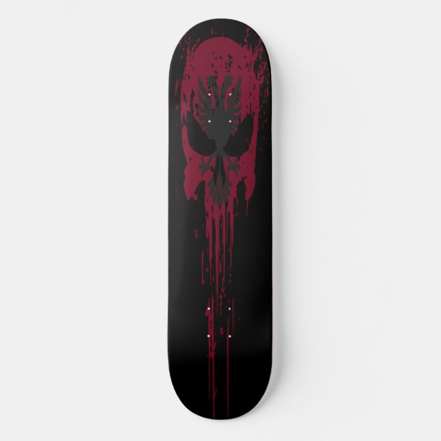 Roter Gothischer Schädel Skateboard (Vorderseite)