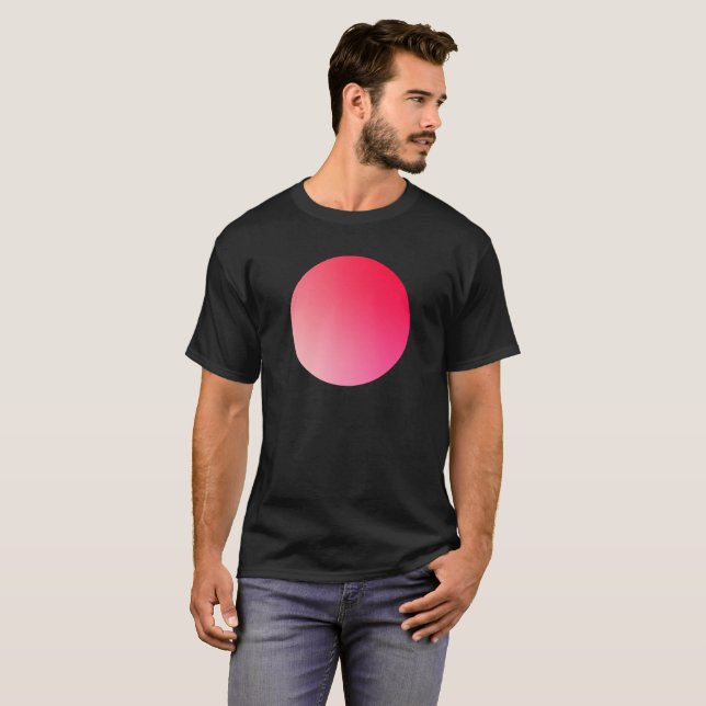 Roter Gradient-Kreis-Vignette Abstrakte Gestaltung T-Shirt (Vorne ganz)