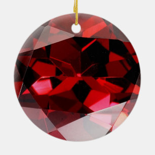 Roter Granats-Edelstein Januar Birthstone Keramik Ornament