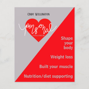 Roter grauer Herzfrequenz-Personal-Trainer Flyer
