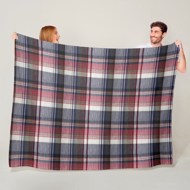 Roter grauer Tartan kariert Fleecedecke (Beispiel)