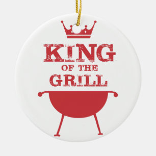 Roter Grillkönig Keramik Ornament
