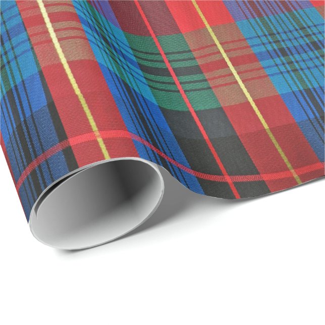 Roter, grüner, blauer Tartan-karierte Geschenkpapier (Rolleneckpunkt)