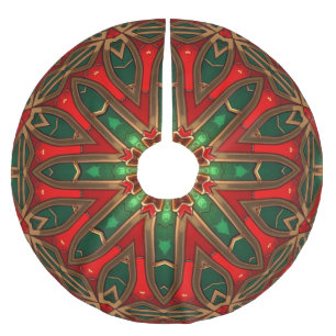 Roter grüner dekorativer Baumschurz Polyester Weihnachtsbaumdecke