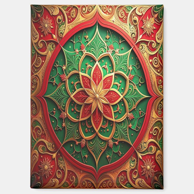 Roter grüner dekorativer Weihnachts-Feiertagsmagne Magnet (Vorderseite)