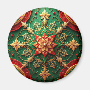 Roter grüner dekorativer Weihnachts-Feiertagsmagne Magnet