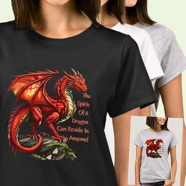 Roter grüner Drache, Geist kann in jedem leben T-Shirt (Von Creator hochgeladen)