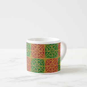 Roter grüner Feiertags-Gothic-Espresso-Becher Espressotasse