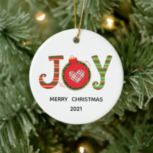 Roter Grüner Freud Weihnachtsurlaub  Keramik Ornament