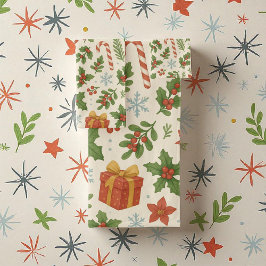 Roter grüner Kiefer und Berry Holiday Botanischer Badhandtuch Set