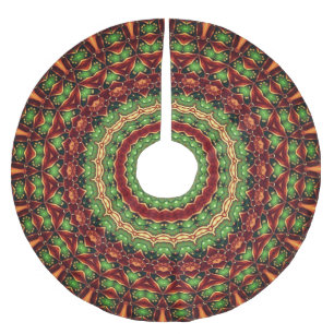 Roter grüner Weihnachtsbaum Skirt Polyester Weihnachtsbaumdecke