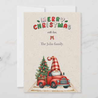 🎄Roter & Grüner Weihnachtsmann im Vintage-Auto We Feiertagskarte