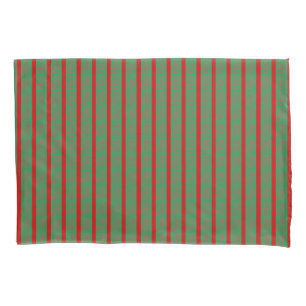 Roter grüner Weihnachtsstrumpf auf grünem Rot Kissenbezug