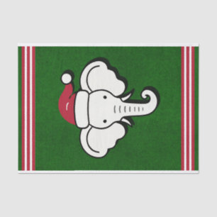 Roter & Grüner Weißer-Elefant-Geschenk-Weihnachtsf Seidenpapier