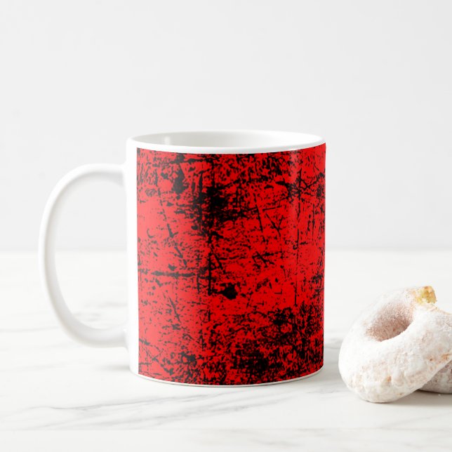 Roter Grunge Kaffeetasse (Mit Donut)