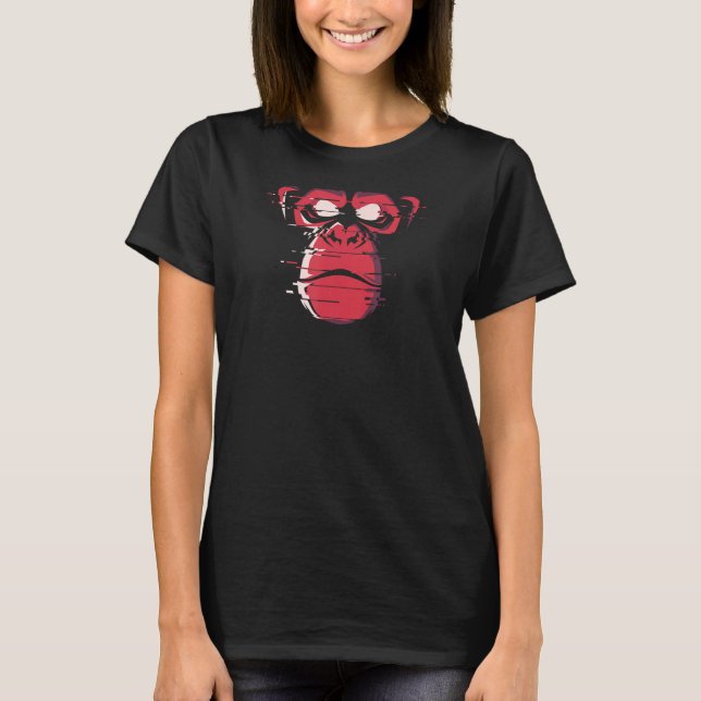 Roter gry Gorilla, Ape, Affe, Chimp T-Shirt (Vorderseite)