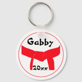 Roter Gürtel für Kampfkunst Schlüsselanhänger