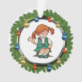 Roter Haar-Kiefern-JuniorKranz mit Verzierungen Ornament