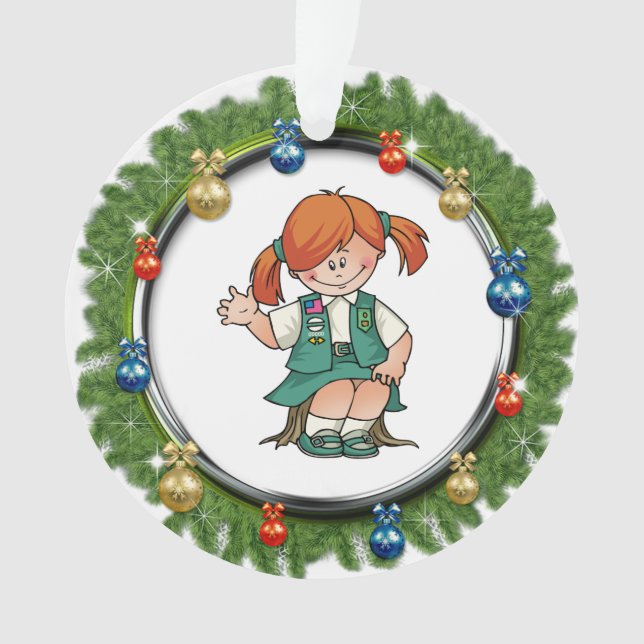 Roter Haar-Kiefern-JuniorKranz mit Verzierungen Ornament (Vorderseite)