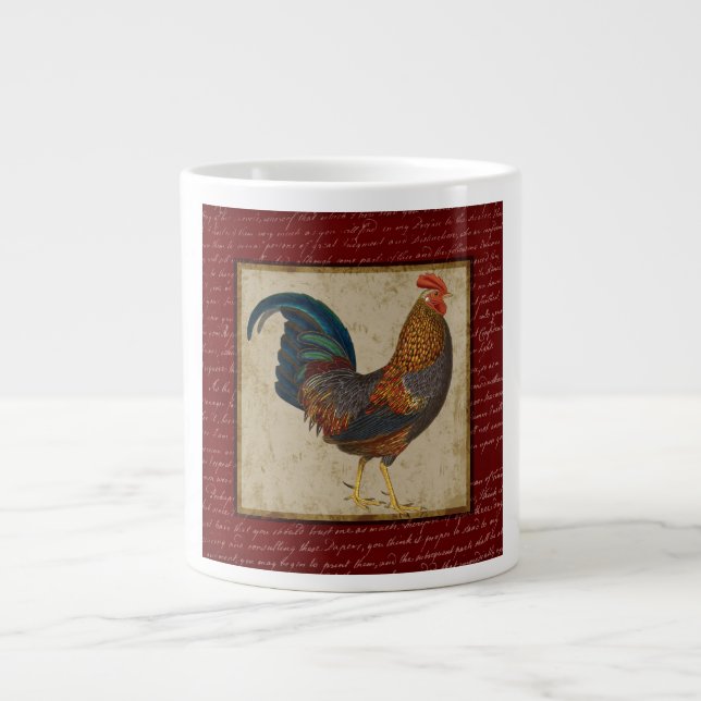 Roter Hahn Jumbo-Tasse (Vorderseite)