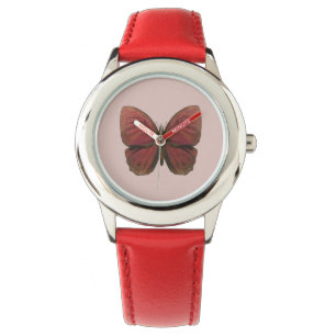 Roter Hahn Schmetterling Armbanduhr