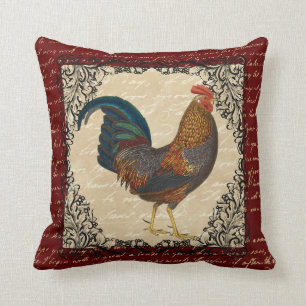 Roter Hahn Vintage Kissen