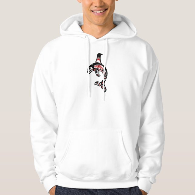 Roter Haida Spirit Killer Whale Hoodie (Vorderseite)